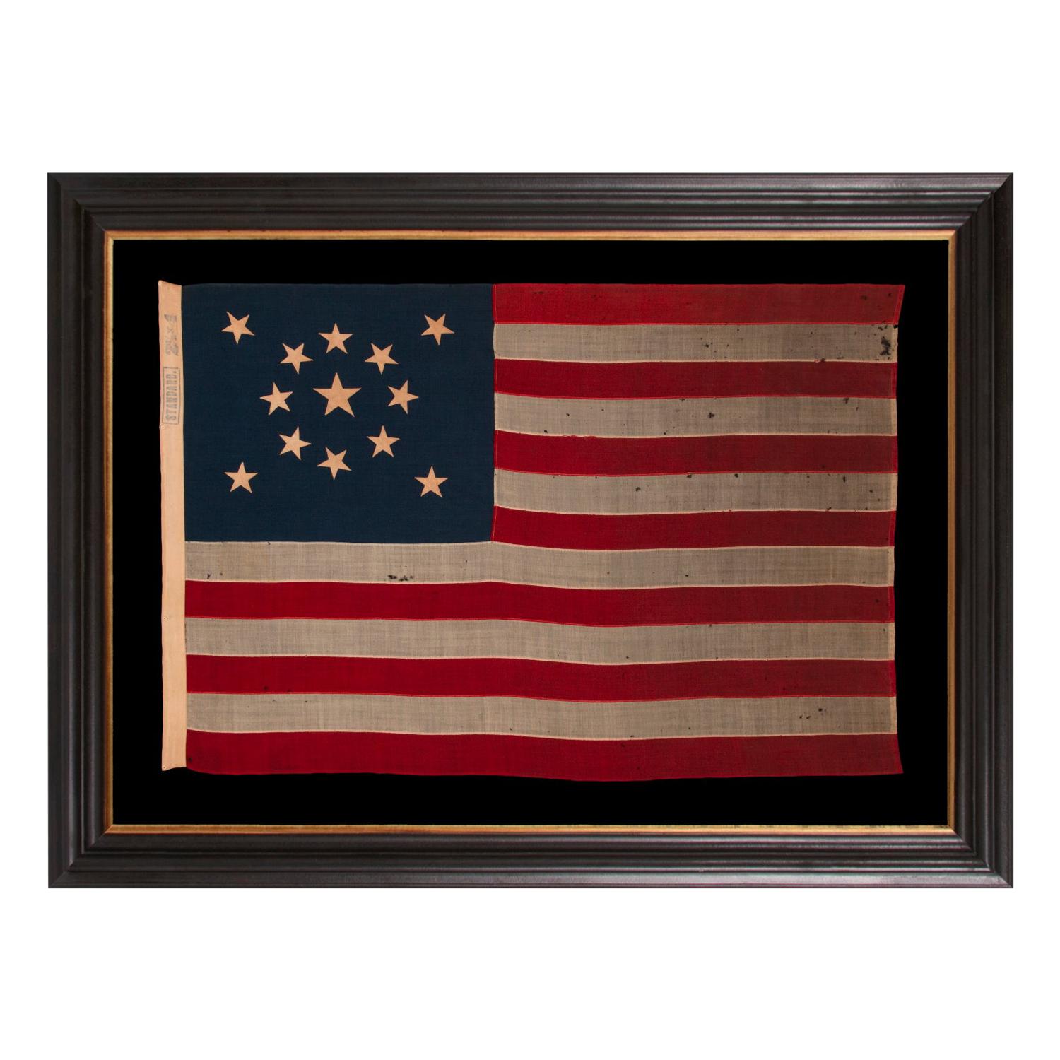 13 Stars American flag with Stars in a Medallion Configuration, Marked Standard