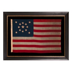 Antique 13 Stars American flag with Stars in a Medallion Configuration, Marked Standard