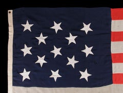 13 Stars in a 3-2-3-2-3 Pattern on a Large Scale American Flag, Circa 1890's