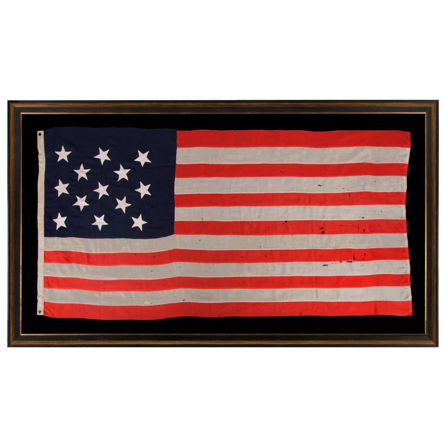 13 Stars in a 3-2-3-2-3 Pattern on a Large Scale American Flag, Circa 1890's