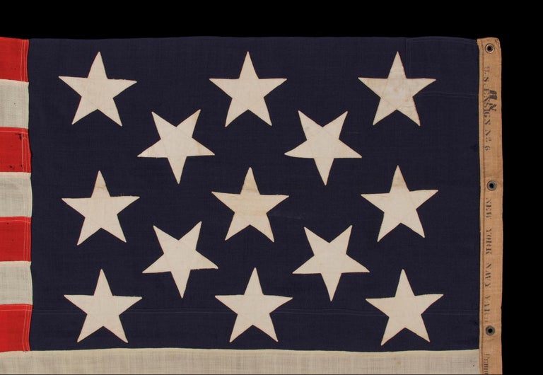 13 Stars in a 3-2-3-2-3 Pattern On an Antique American flag, Dated 1912 In Excellent Condition In York County, PA