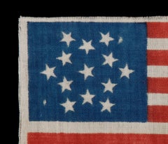 13 Stars in a 6 Pointed Great Star/Star of David Pattern on a Antique Flag