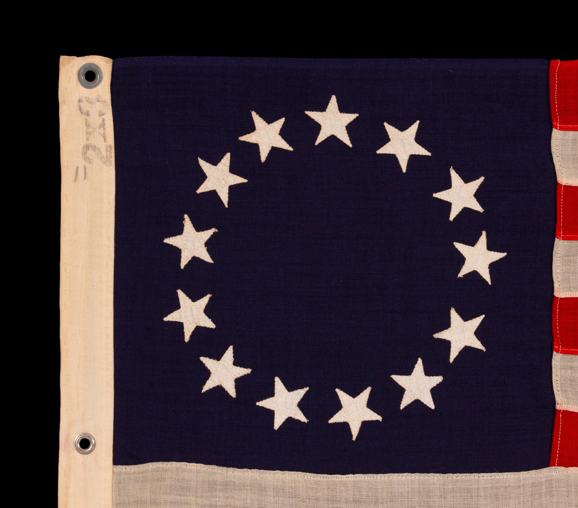 13 Stars in a Betsy Ross Pattern, ca 1910-1926 en Bueno estado para la venta en York County, PA