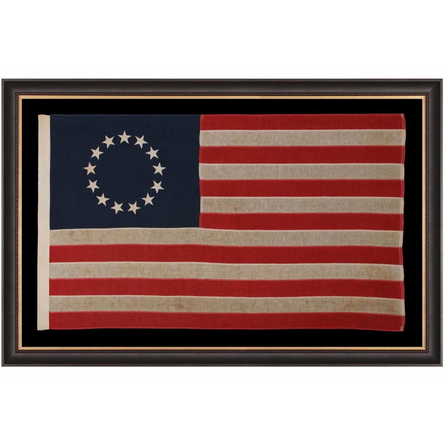 13 Stars In a Betsy Ross Pattern on a Small Scale American Flag, 1900-1930