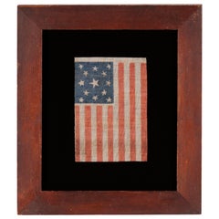 13 Stars in a Medallion Pattern on an Antique American Parade Flag