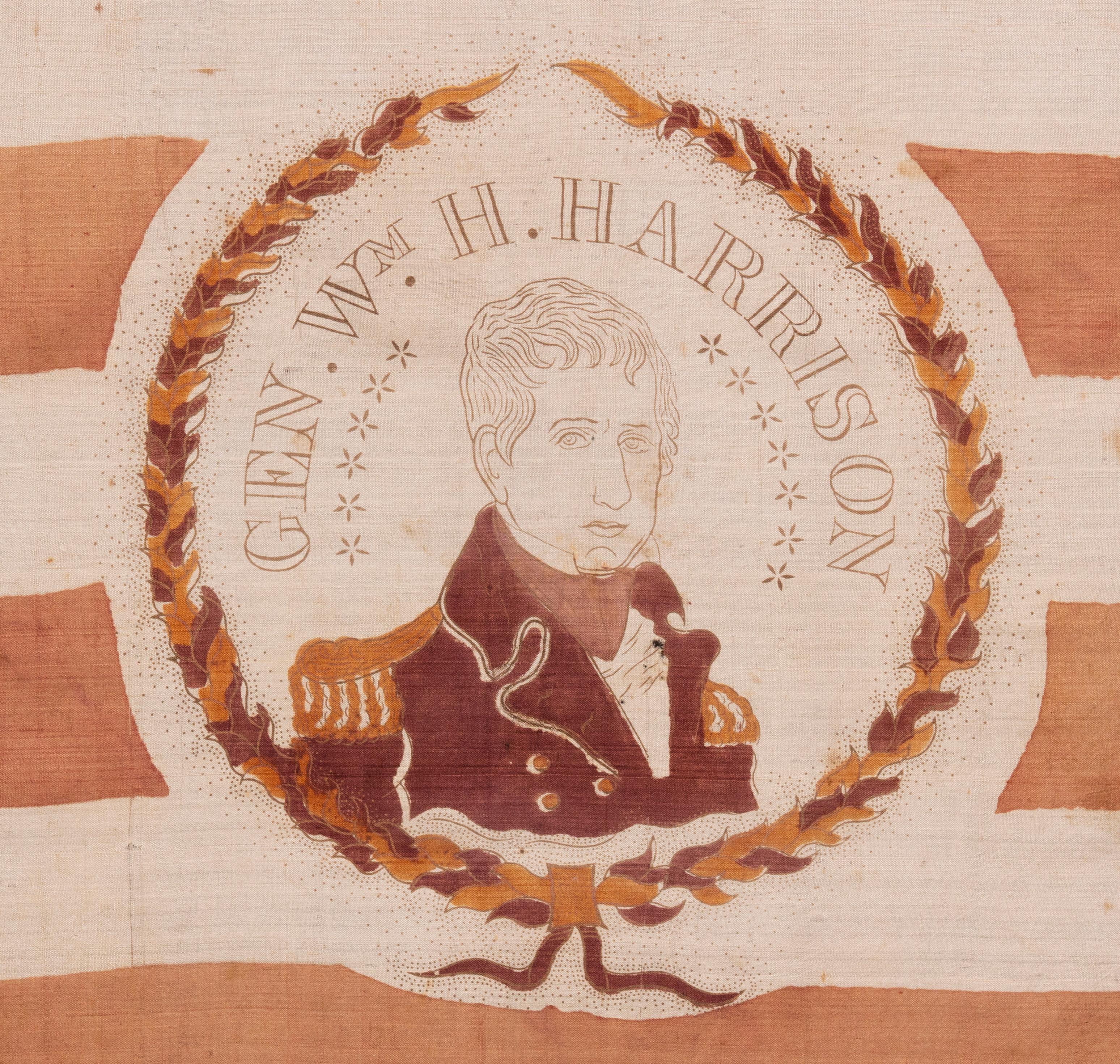 13 Stars on a flag Made for the 1840 Presidential Campaign of W.H. Harrison In Good Condition For Sale In York County, PA