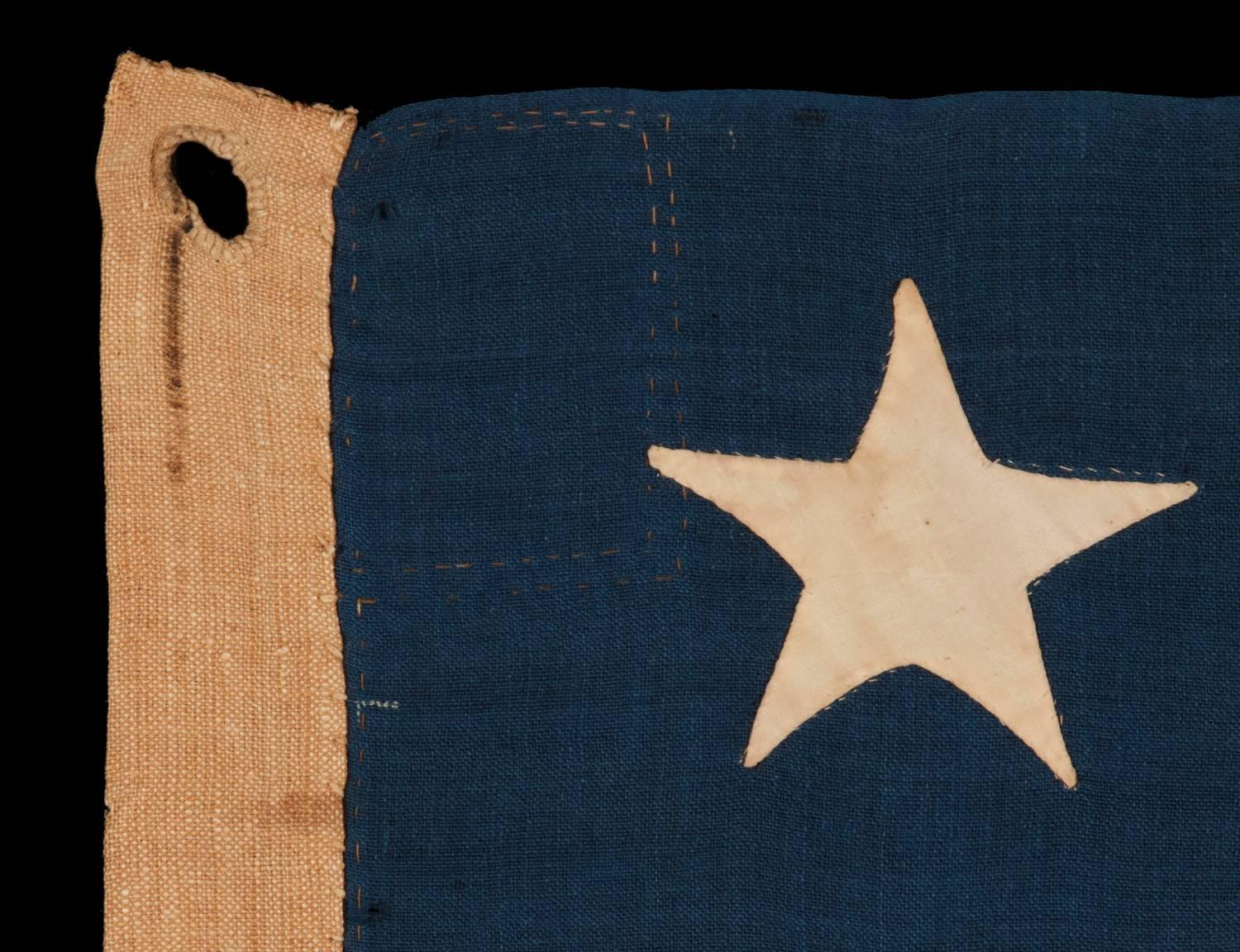 13 Stars on a U.S Navy Small Boat Ensign, Entirely Hand-Sewn 1