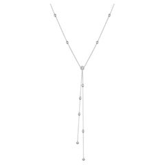13-Station Diamond by the Yard Necklace in 14 Karat White Gold
