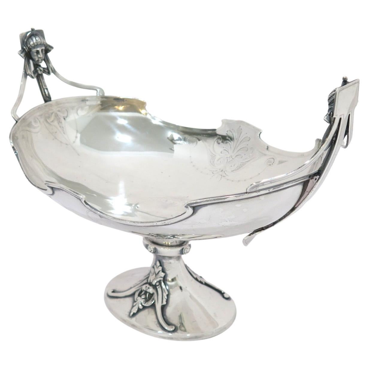 Sterling Silver Ford & Tupper Antique 1874 Greek Revival Footed Serving Bowl