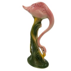 13" Tall MCM California Pottery Ceramic long-legged Flamingo Figurine