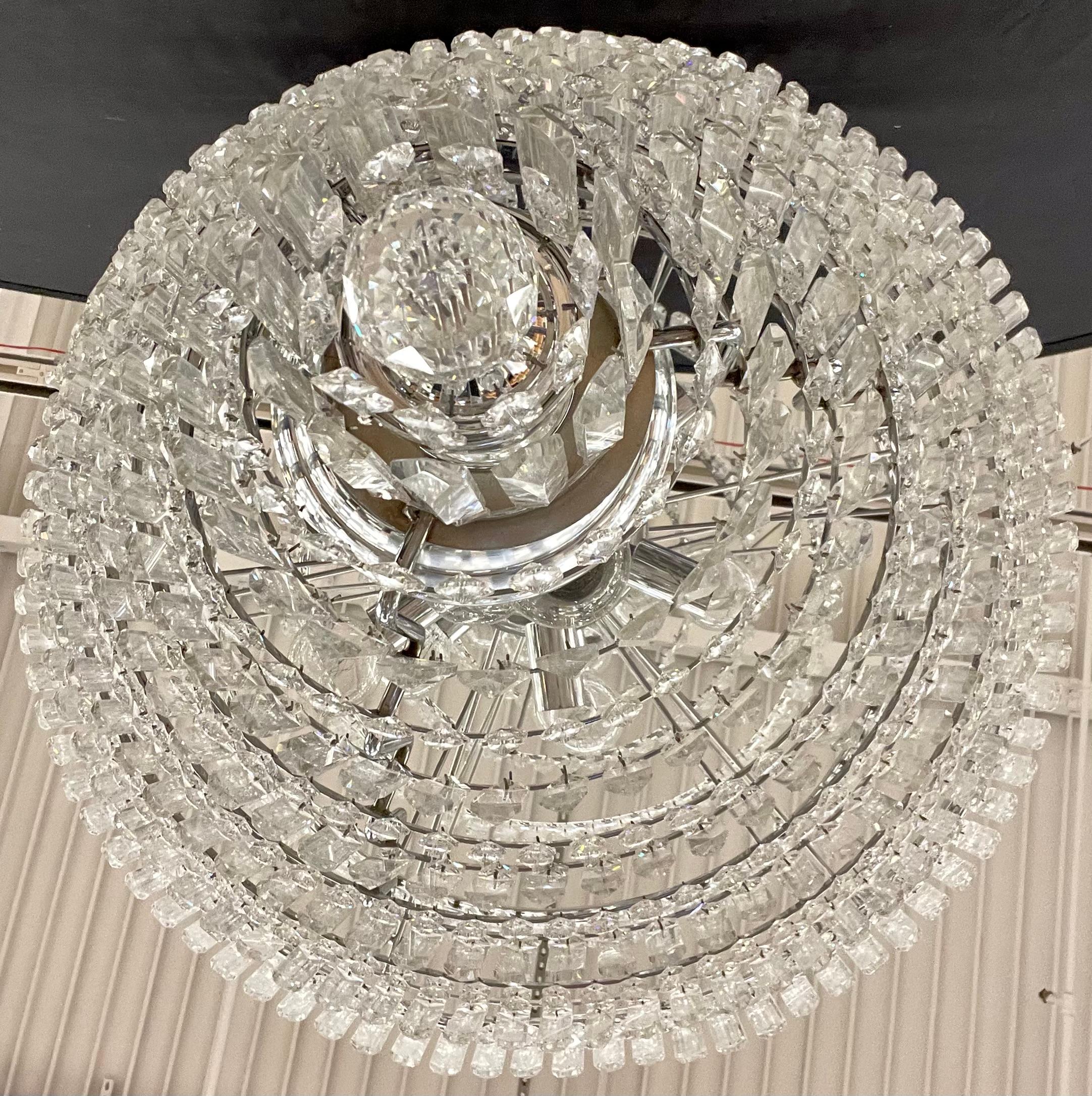 13 Tier Wedding Cake Chandelier, Crystal Prisms, 1970s For Sale 12