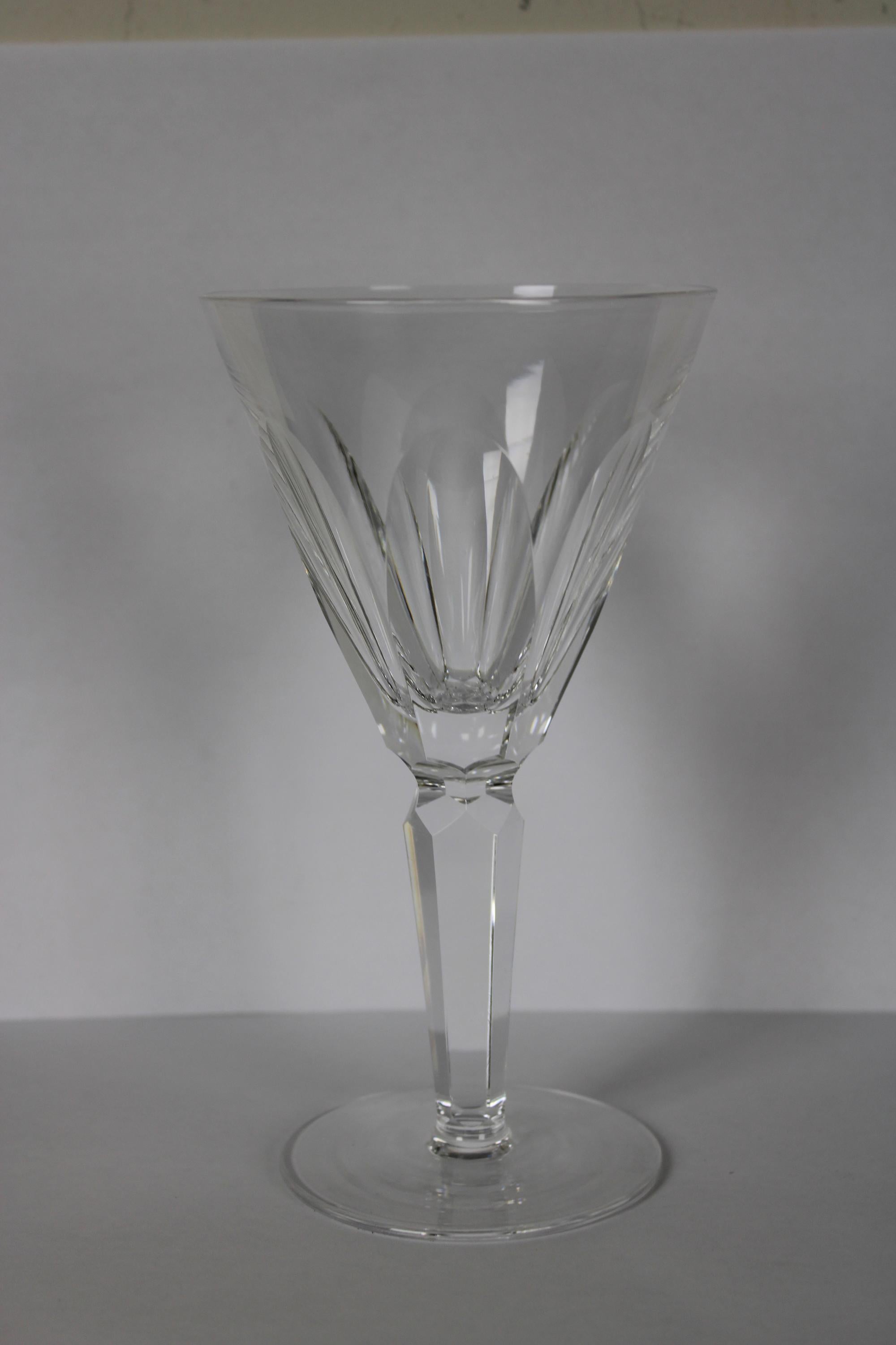 20th Century 13 Waterford Sheila Cut Crystal Claret Wine Glasses Water Goblets Stemmed