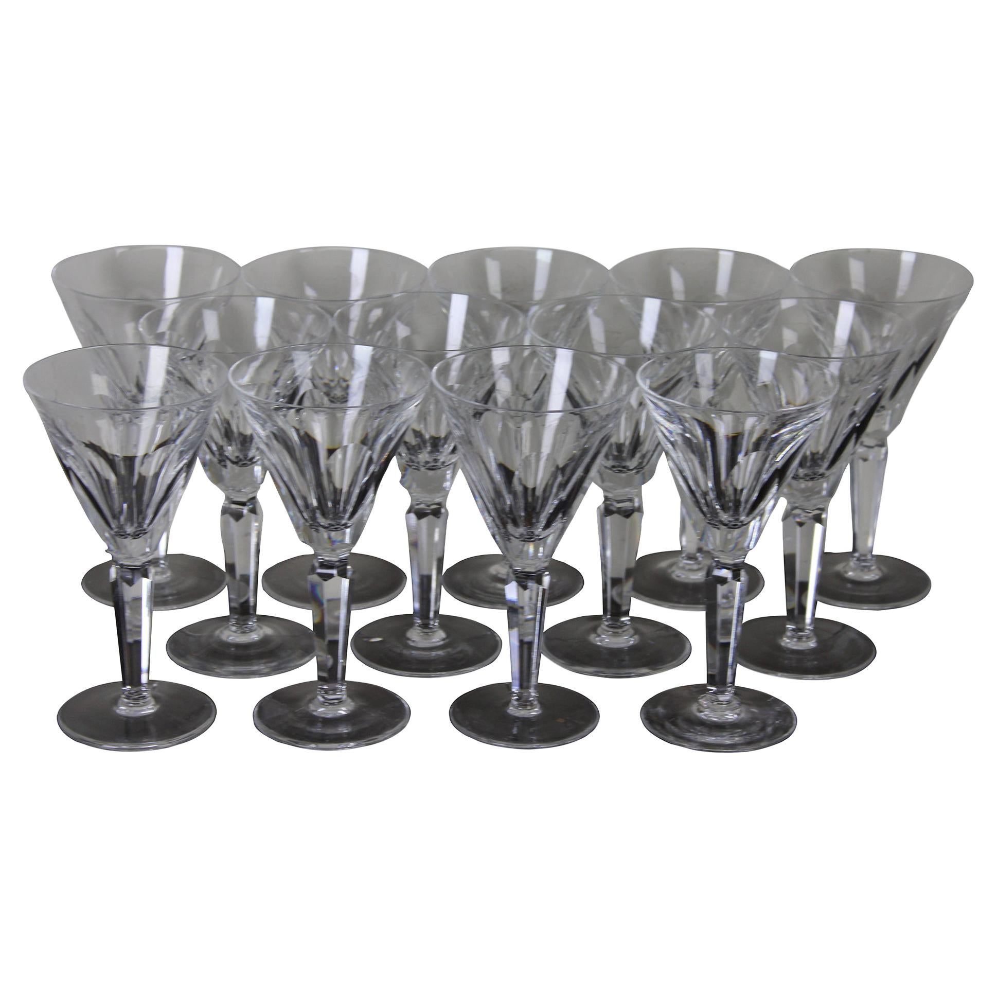 13 Waterford Sheila Cut Crystal Claret Wine Glasses Water Goblets Stemmed