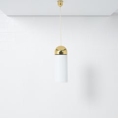13 White Glass Pendant Lamps by Glashütte Limburg