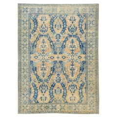 13 x 17 Modern Transitional Style Wool Rug In Tan Features Allover Design