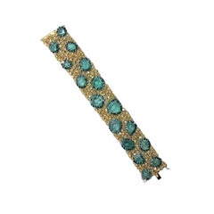 130.000 18KT Magnifico bracciale con diamanti gialli e tormalina Paraiba Rara e Fantasia