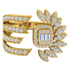 Anello con diamante Sunrise in oro 14 carati da 1,30 carati