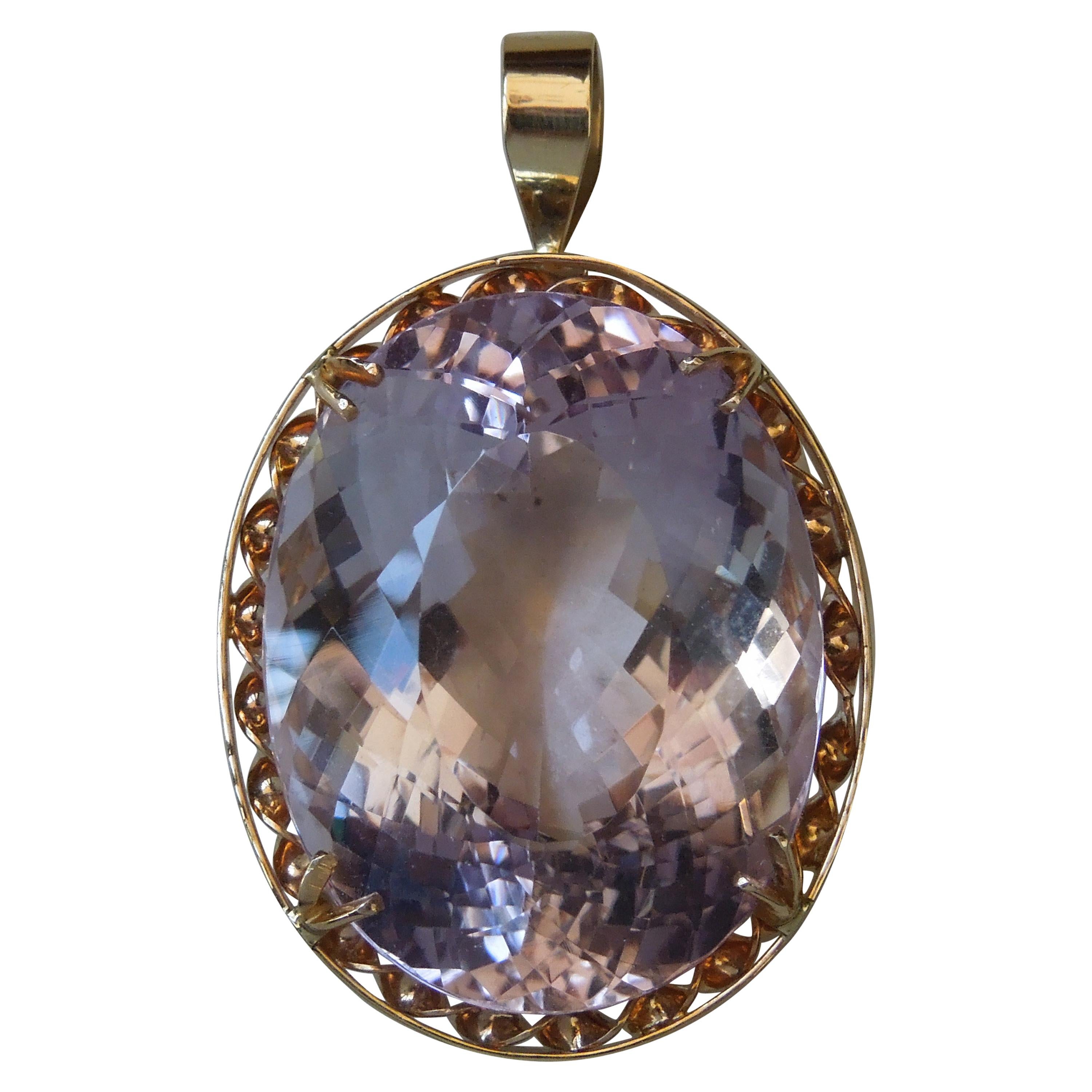 130 Carat Amethyst Solitaire Pendant