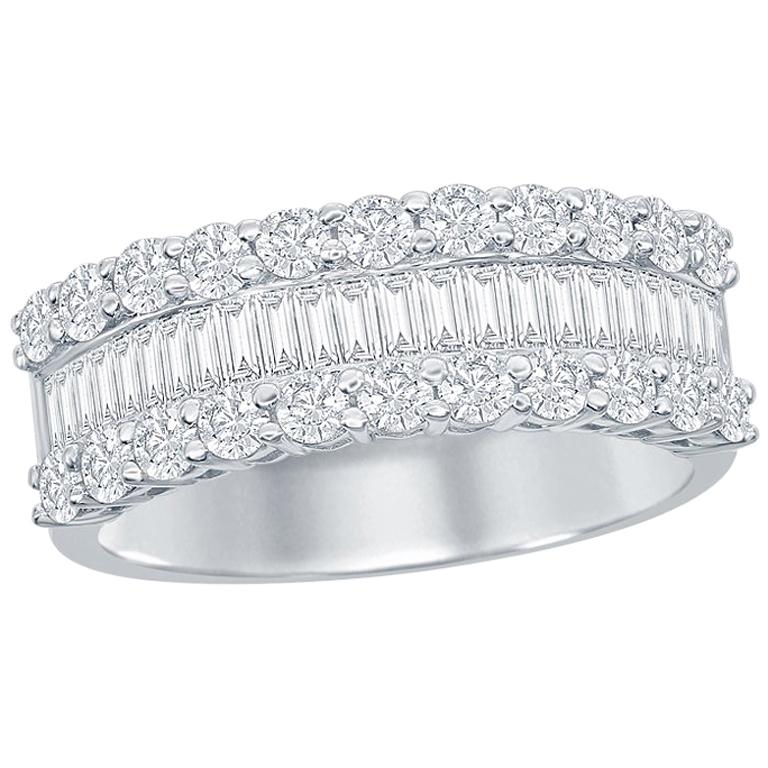 1,30 Karat Baguette-Diamantband im Angebot