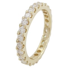 1.30 Carat Brilliant Cut Diamond Yellow Gold Eternity Band Ring