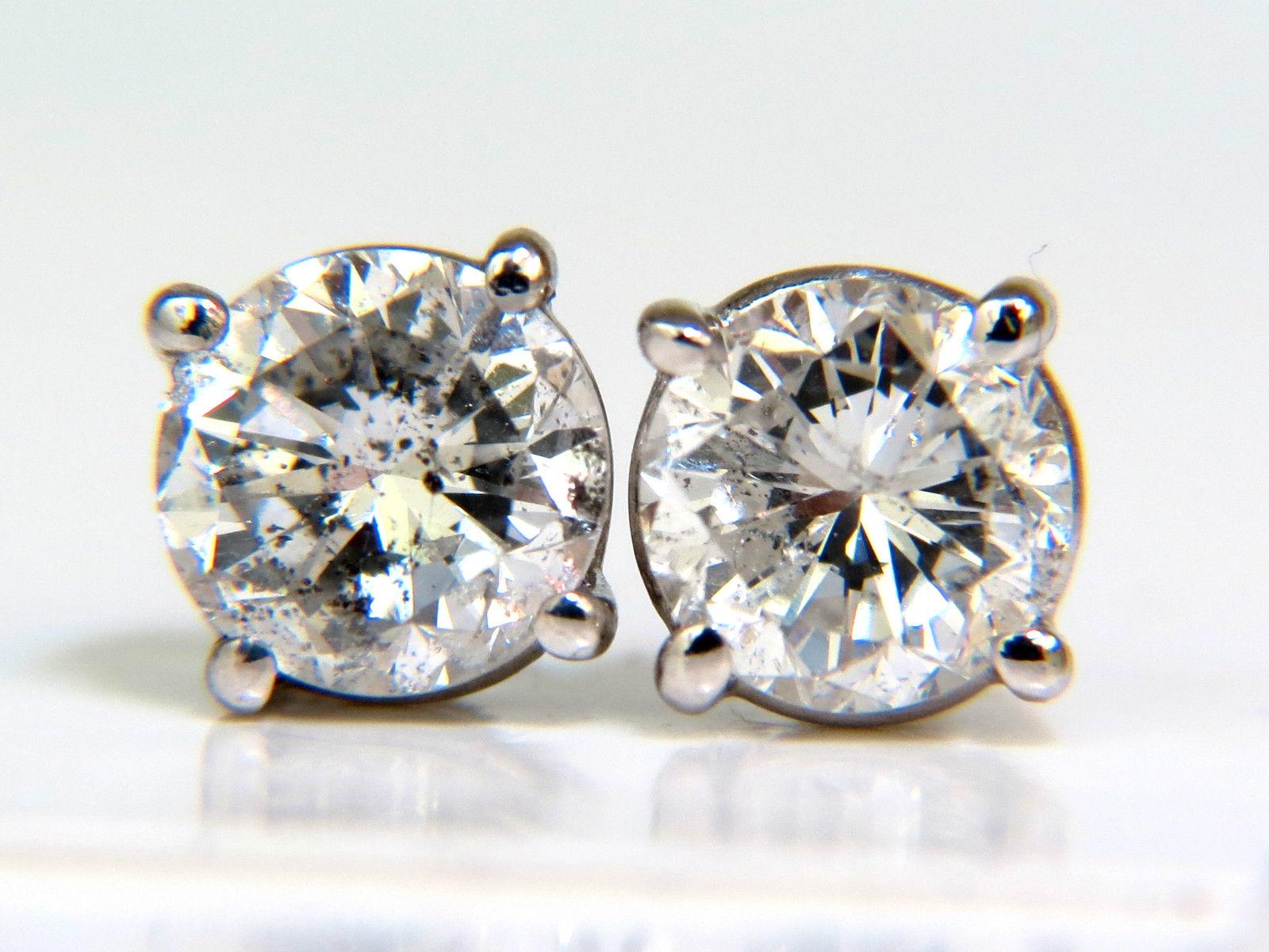 1.30 Carat Brilliant Full Cut Classic Diamond Stud Earrings 14 Karat Sparkle In New Condition In New York, NY