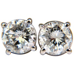 1.30 Carat Brilliant Full Cut Classic Diamond Stud Earrings 14 Karat Sparkle