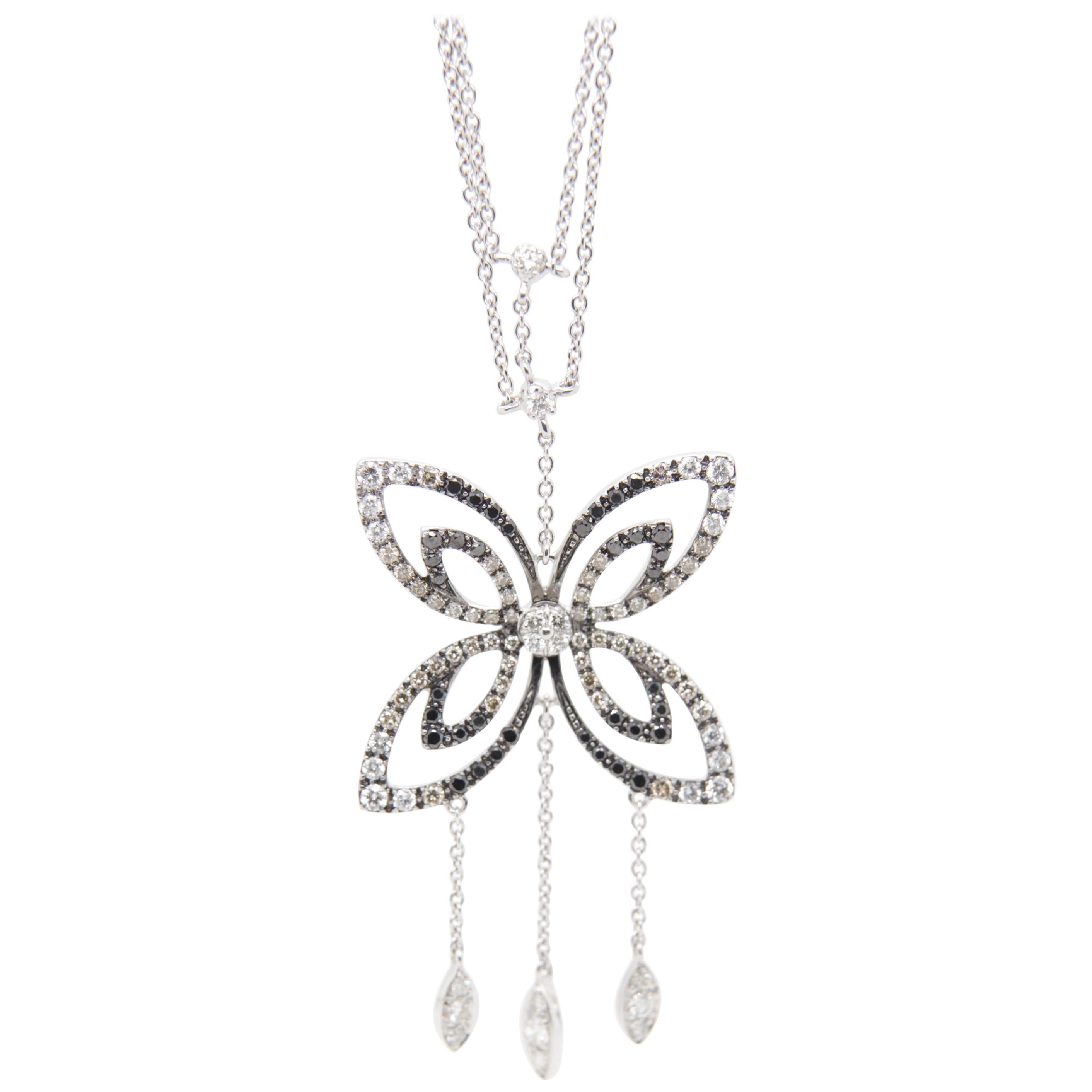 Colgante de Diamante Mariposa de 1,30 Quilates en Oro de 18 Kilates