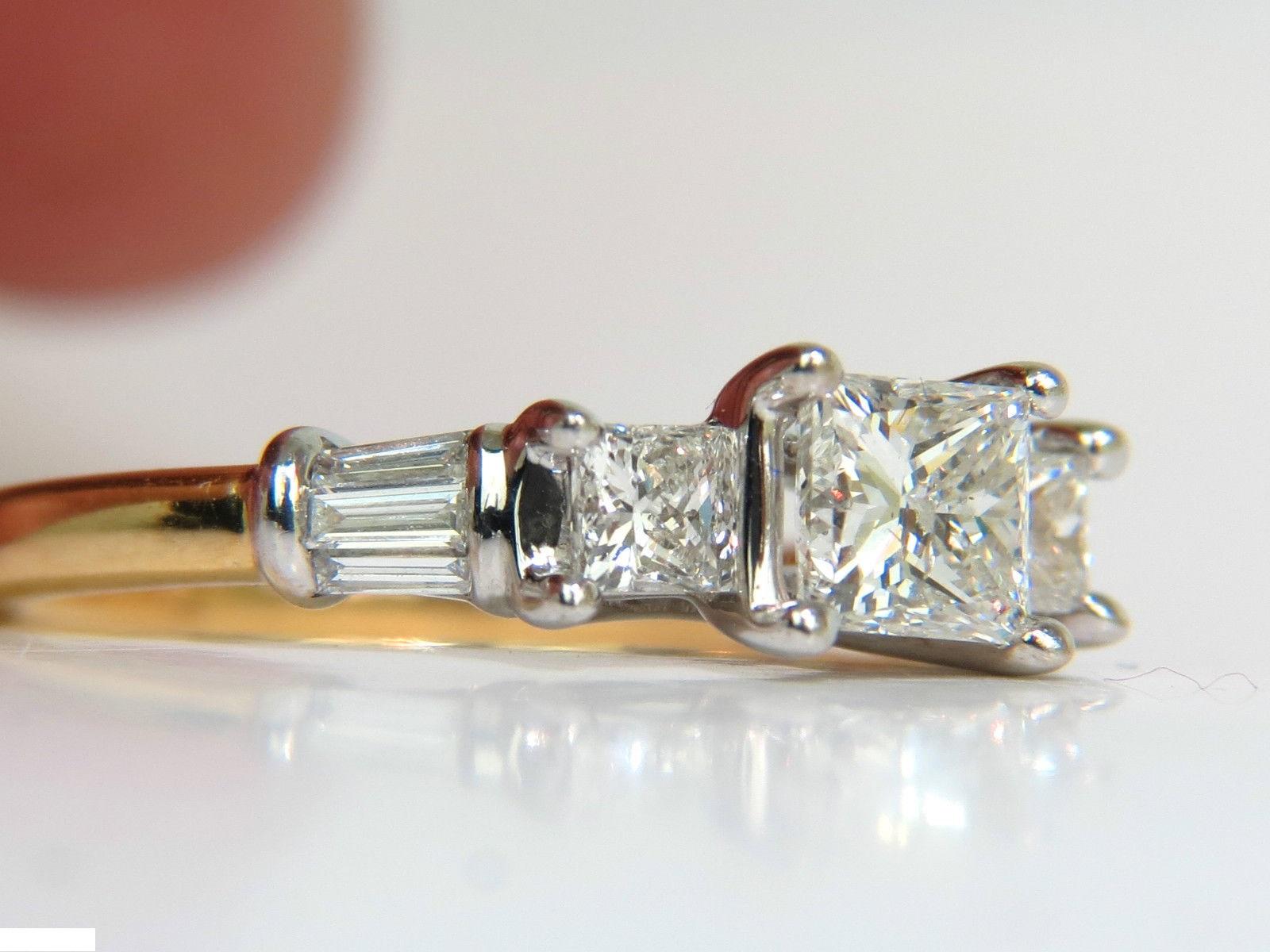 1.30 Carat Classic Princess Natural Diamond Ring 14 Karat I/SI-2 In New Condition For Sale In New York, NY