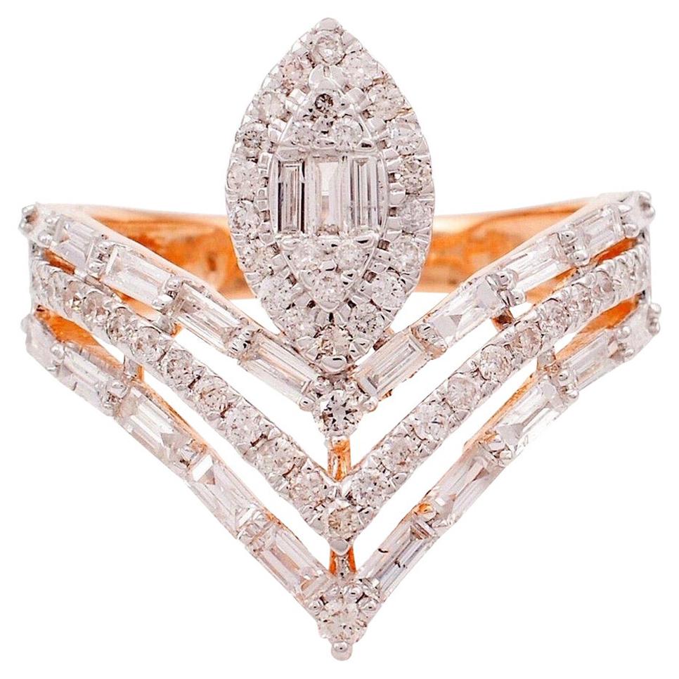 Bague révélatrice en or 18 carats avec diamants de 1,30 carat