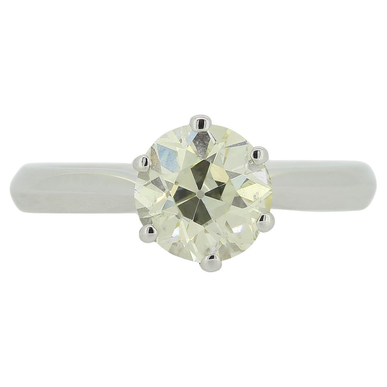 1.30 Carat Diamond Solitaire Engagement Ring For Sale