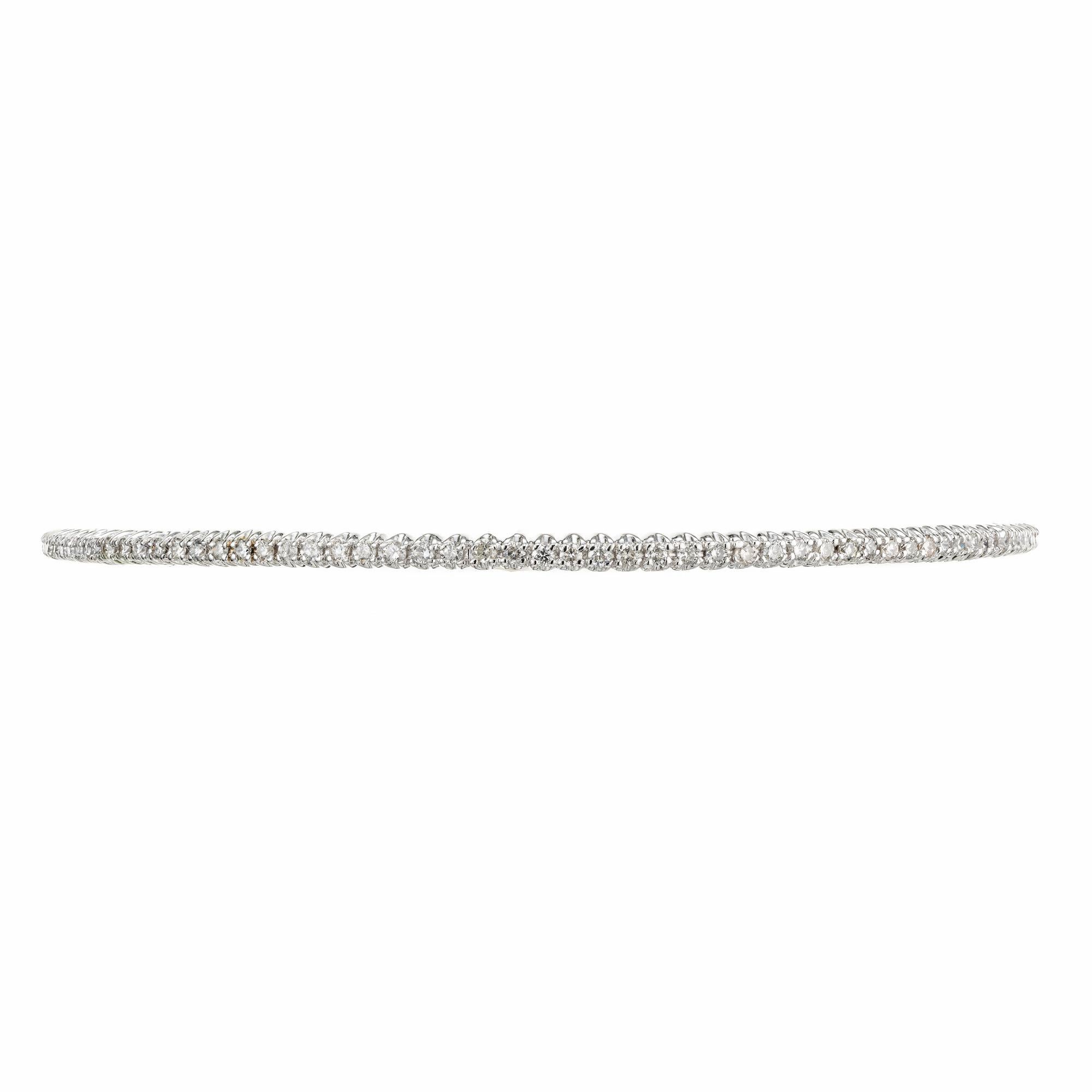 1,30 Karat Diamant Weißgold Slip-On-Armreif Damen im Angebot