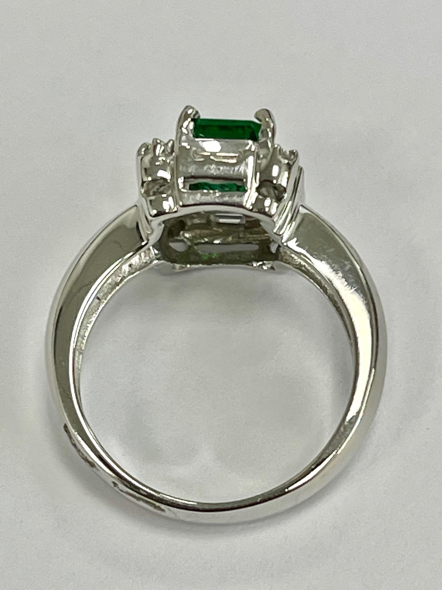 Emerald Cut 1.30 Carat Emerald Diamond Cocktail Ring For Sale