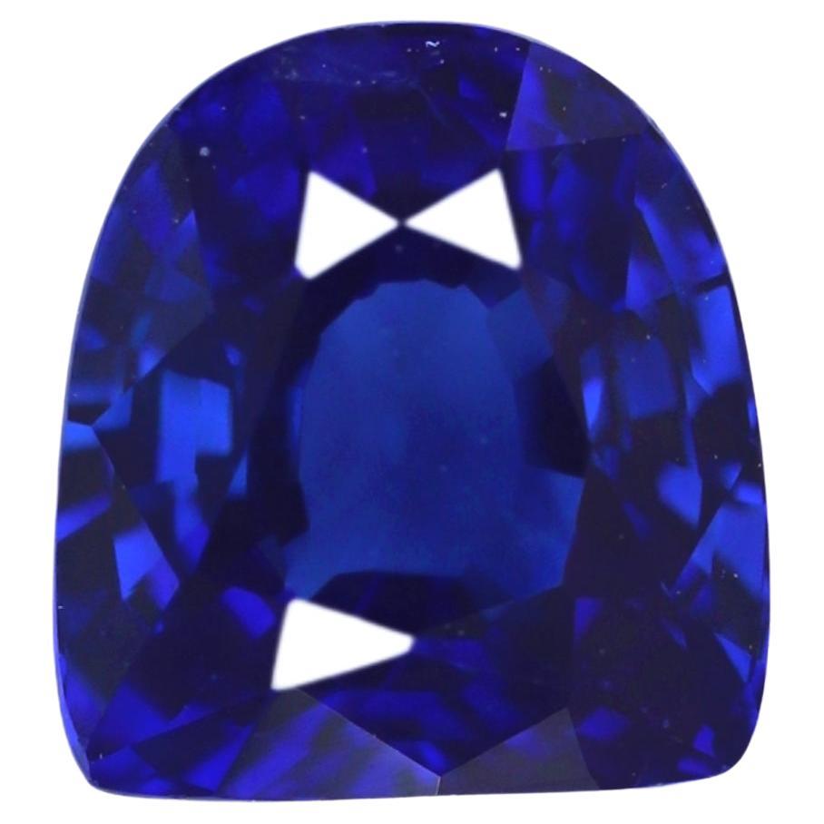Saphir bleu naturel en forme de balle de 1,30 carat, pierre précieuse non sertie de Ceylan