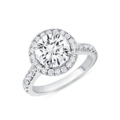 1.30 Carat Halo Design Round Cut Engagement Ring 4-Prong Setting