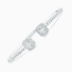 1.30 Carat Illusion Emerald Cut Diamond Bracelet 18K White Gold HRD Certified