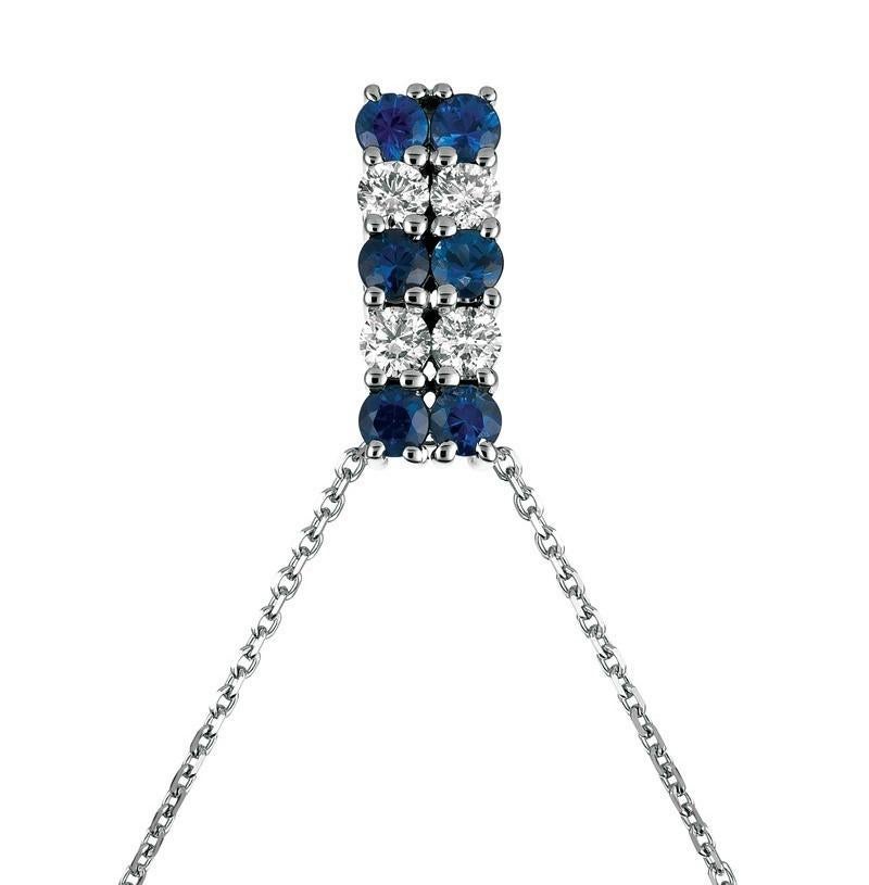 1.30 Carat Natural Diamond and Sapphire 2 Rows Necklace 14K White Gold G SI 18 inches chain

    100% Natural Diamonds and Sapphires
    1.30CT
    G-H 
    SI  
    14K White Gold,   Prong style , 3.2 grams 
    5/8 inch in height, 3/16 inch in