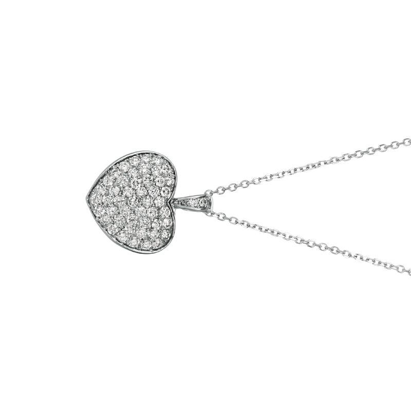 1.30 Carat Natural Diamond Puffed Heart Necklace 14K White Gold G SI 18 inches chain

100% Natural Diamonds, Not Enhanced in any way Round Cut Diamond Necklace
1.30CT
G-H
SI
7/8 inch in length 3/4 inch in width
14K White Gold Prong style 5.80