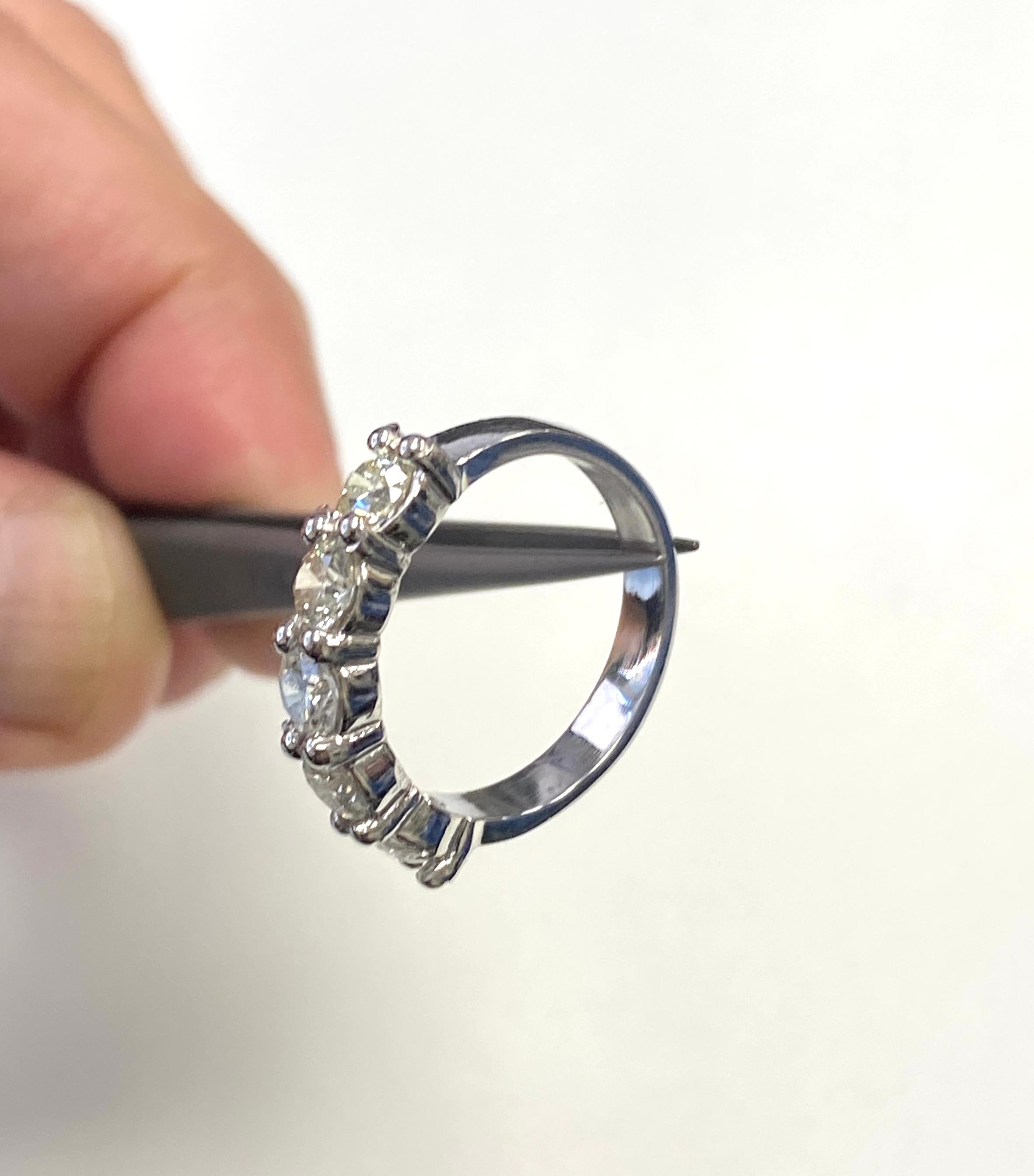 1.30 Carat Natural Diamond White Gold Mini band Ring 14K 
Ring Size 6.5, average g-h,vs  4.38 grams.

*Free Shipping within U.S*