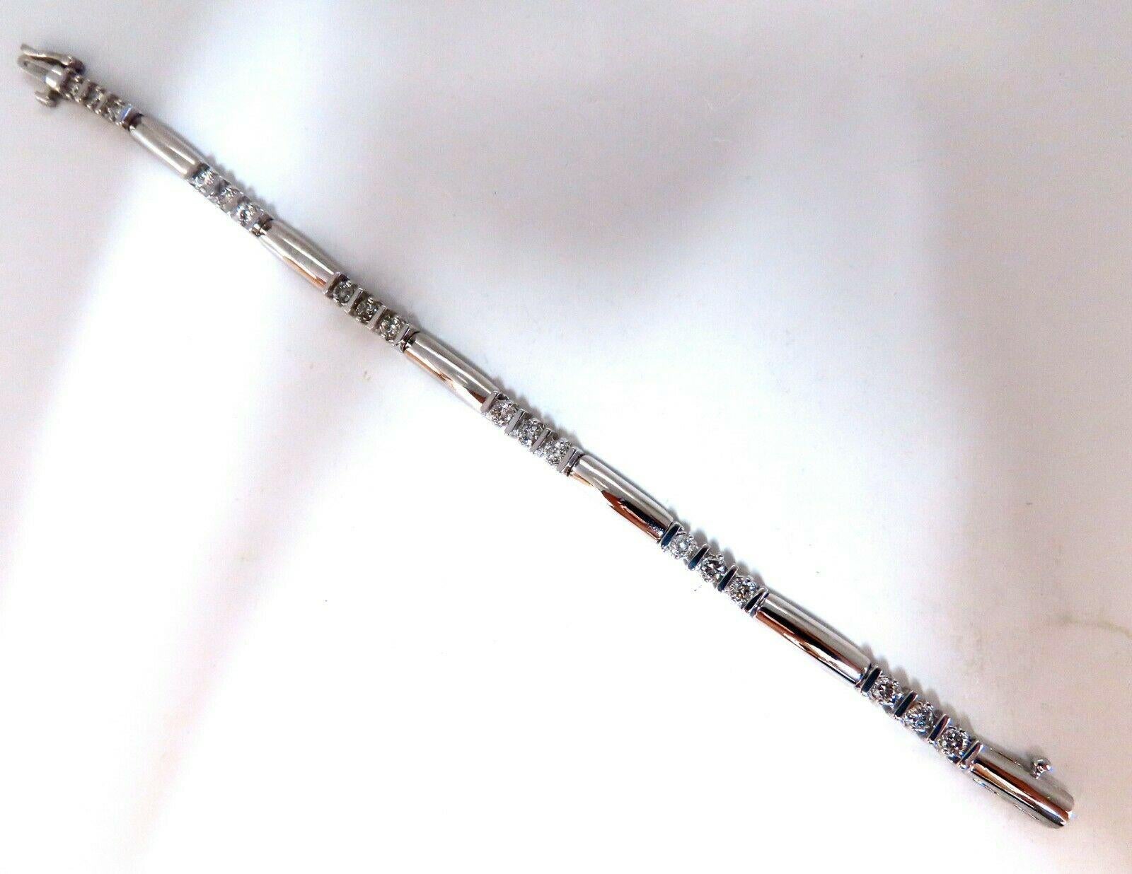 Bracelet à maillons longs en or 14 carats avec diamants naturels de 1,30 carat en vente 1