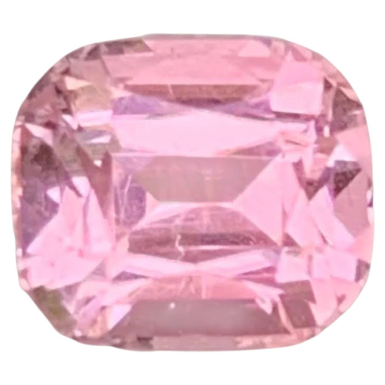 1.30 Carat Natural Loose Baby Pink Color Tourmaline Cushion Cut Afghan Gemstone