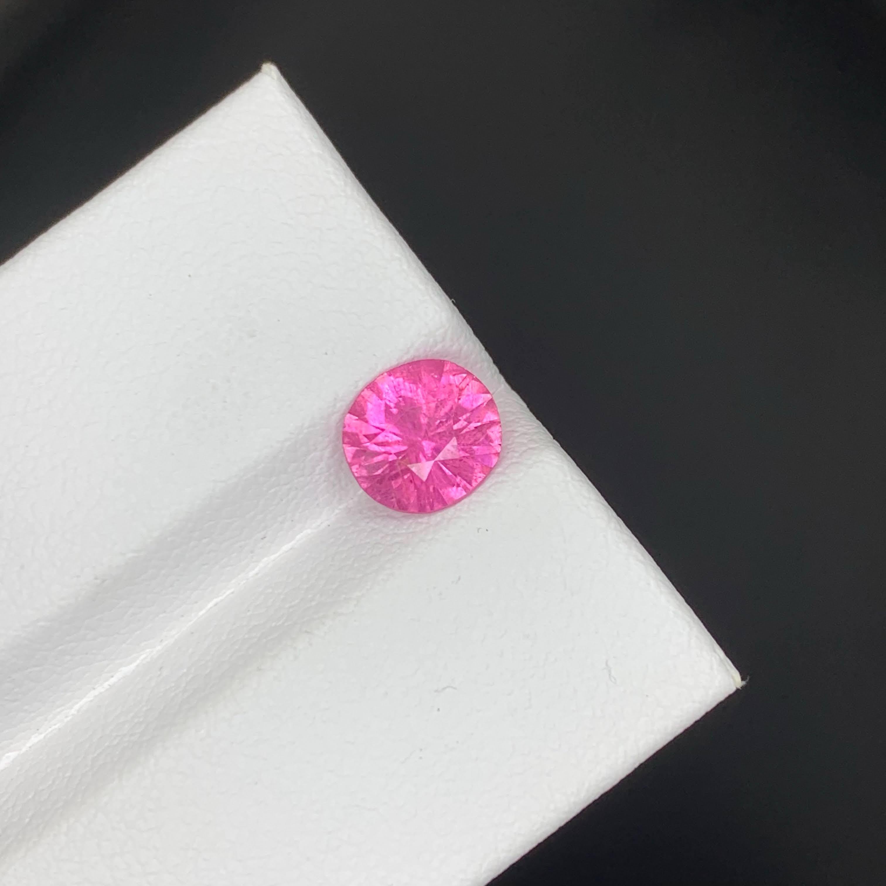 1,30 carati di tormalina rosa calda naturale sfusa con taglio rotondo Gemma afgana in vendita 4