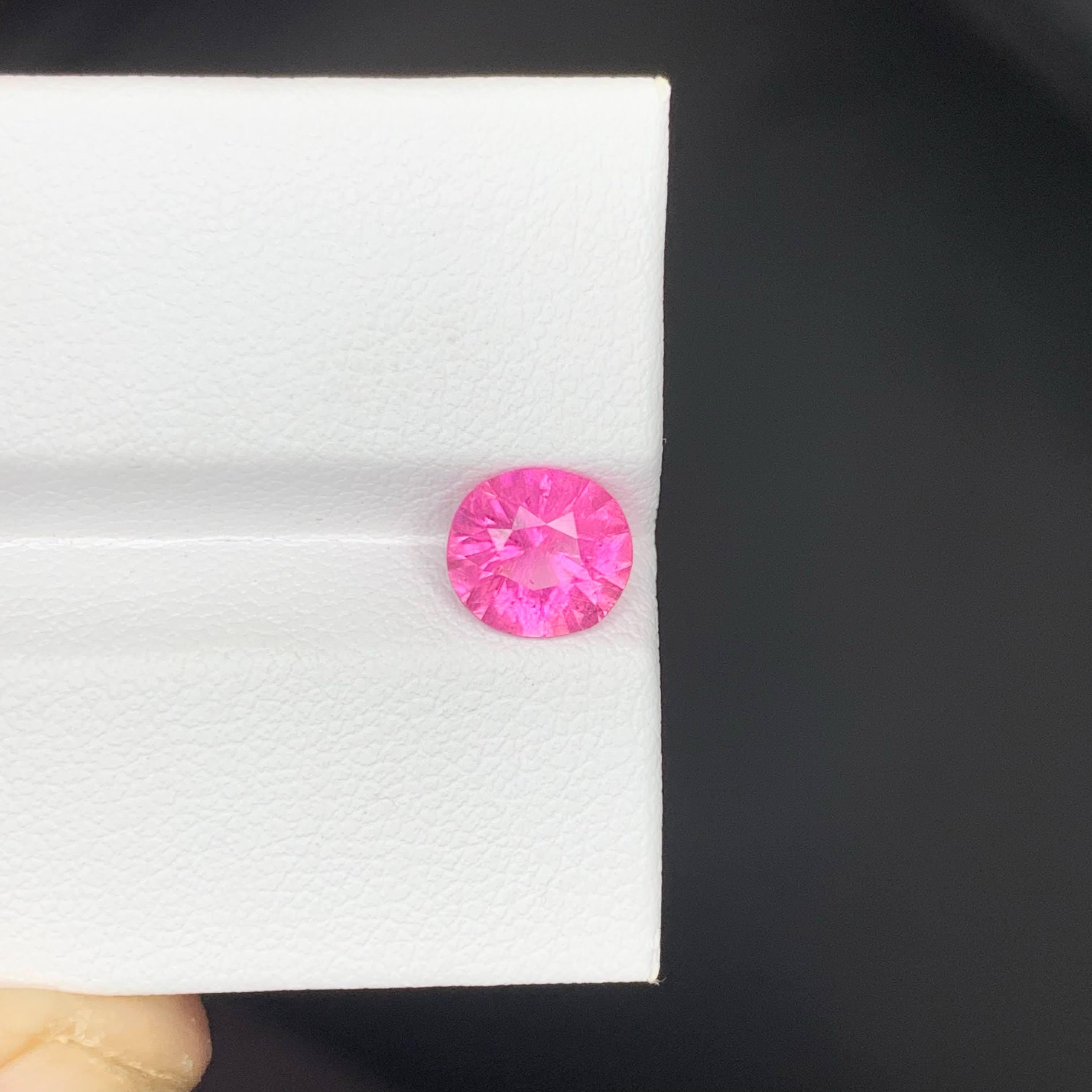 1,30 carati di tormalina rosa calda naturale sfusa con taglio rotondo Gemma afgana in vendita 5