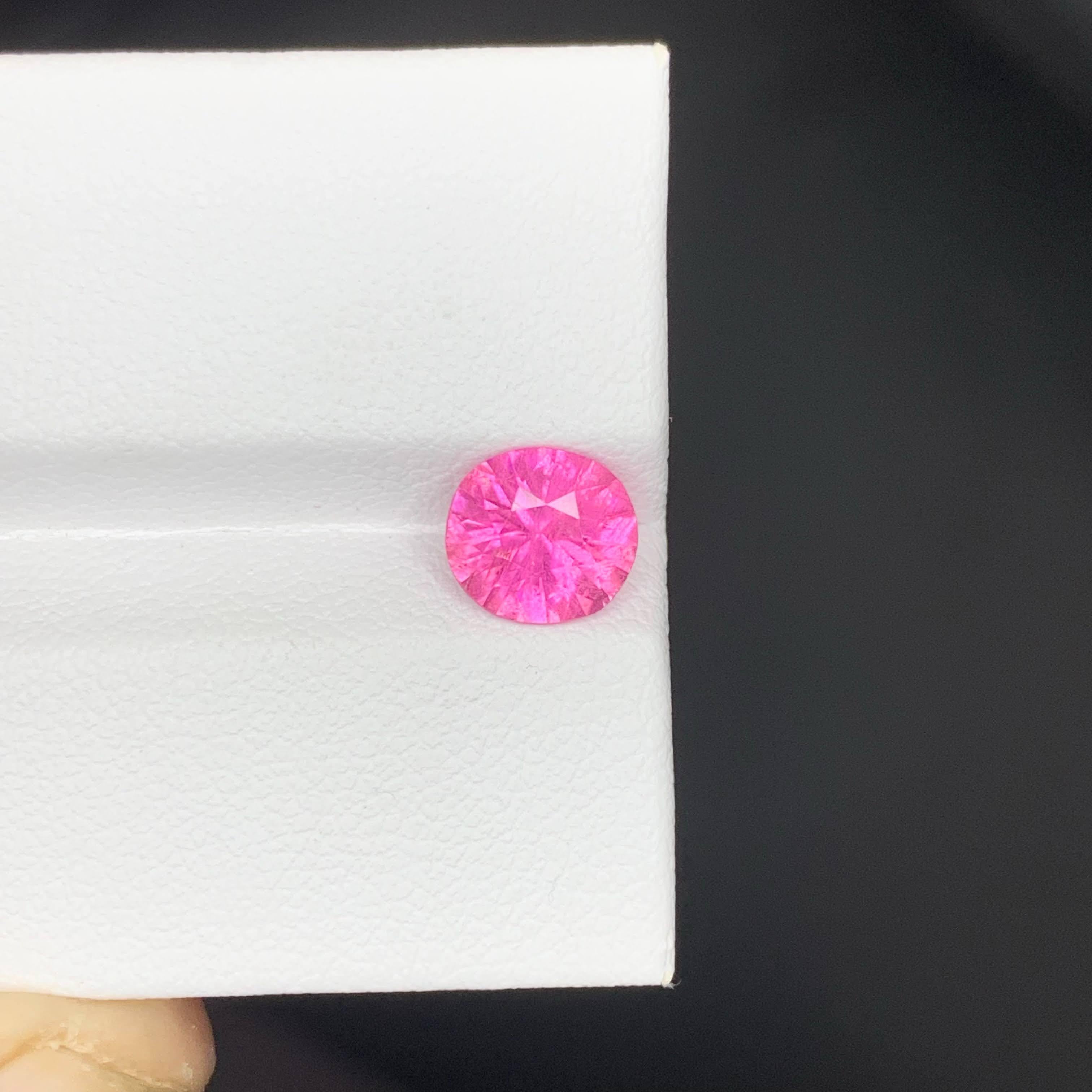 1,30 carati di tormalina rosa calda naturale sfusa con taglio rotondo Gemma afgana In condizioni Nuovo in vendita a Bangkok, TH