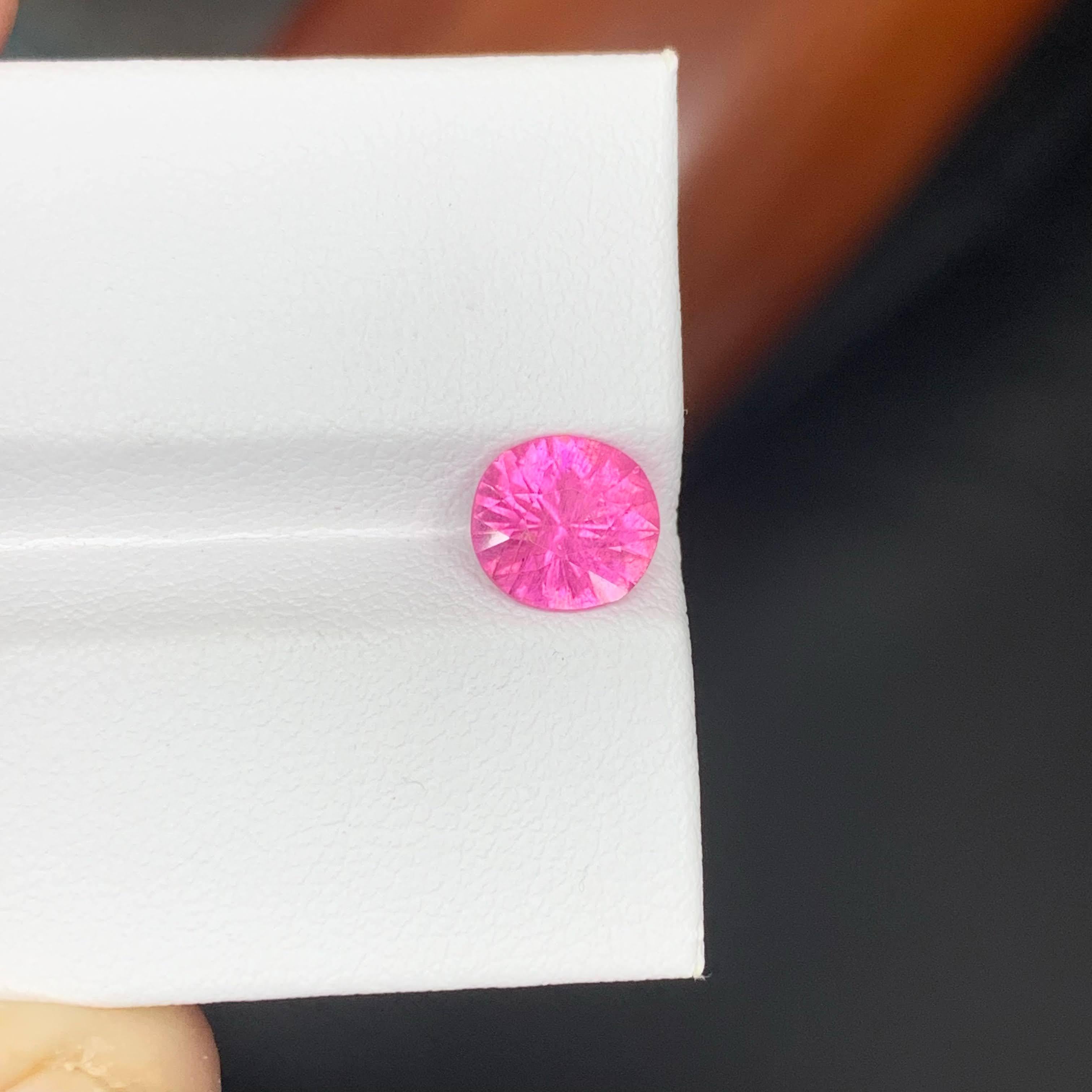 da uomo o donna 1,30 carati di tormalina rosa calda naturale sfusa con taglio rotondo Gemma afgana in vendita