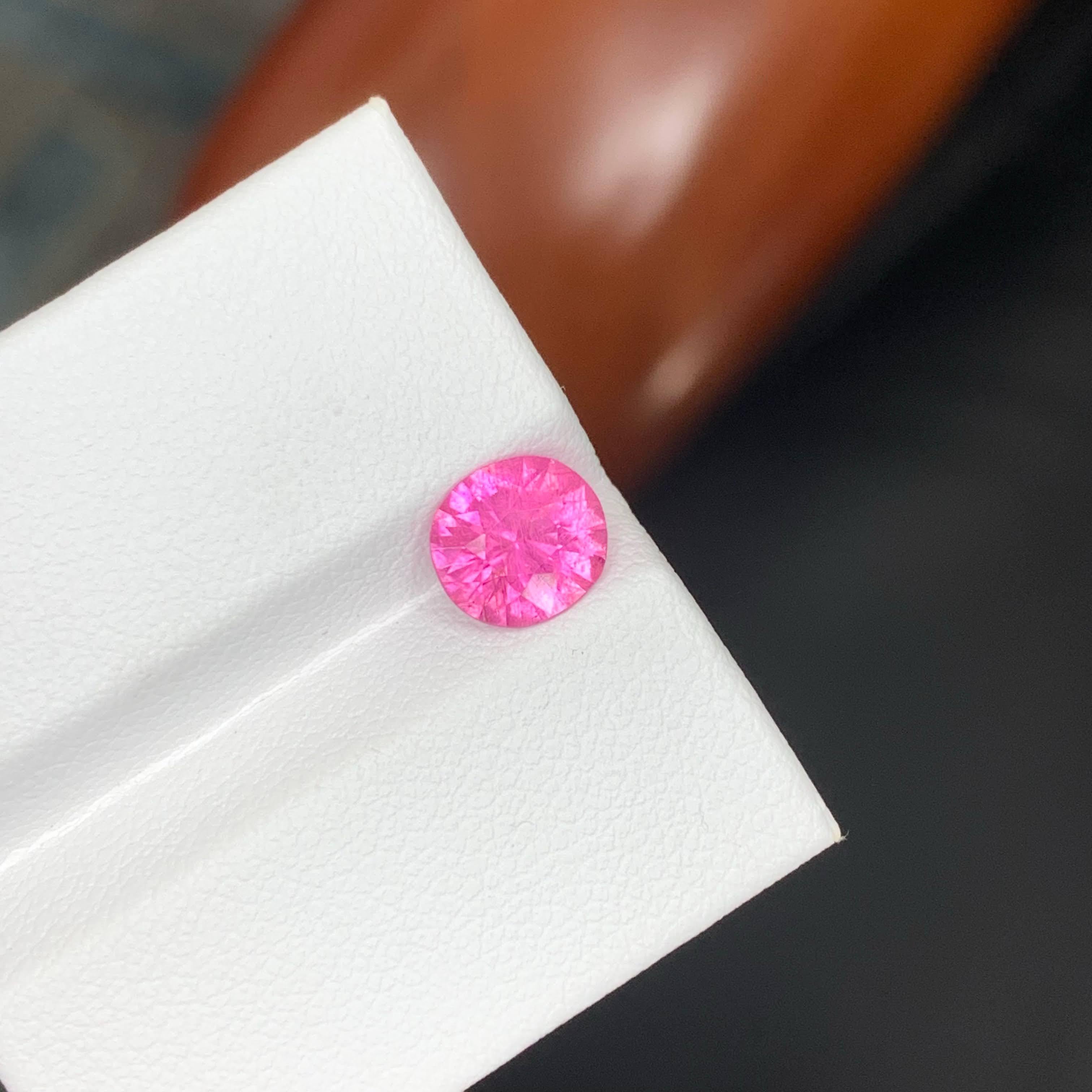 1,30 carati di tormalina rosa calda naturale sfusa con taglio rotondo Gemma afgana in vendita 1