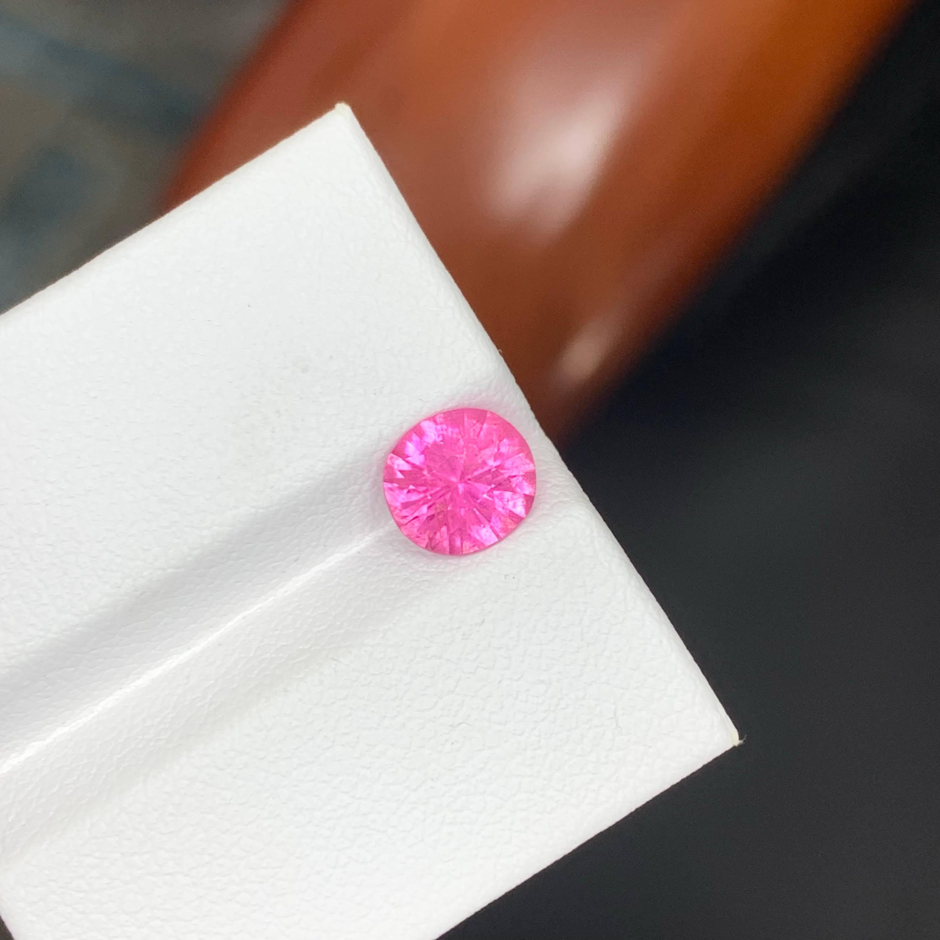 1,30 carati di tormalina rosa calda naturale sfusa con taglio rotondo Gemma afgana in vendita 3