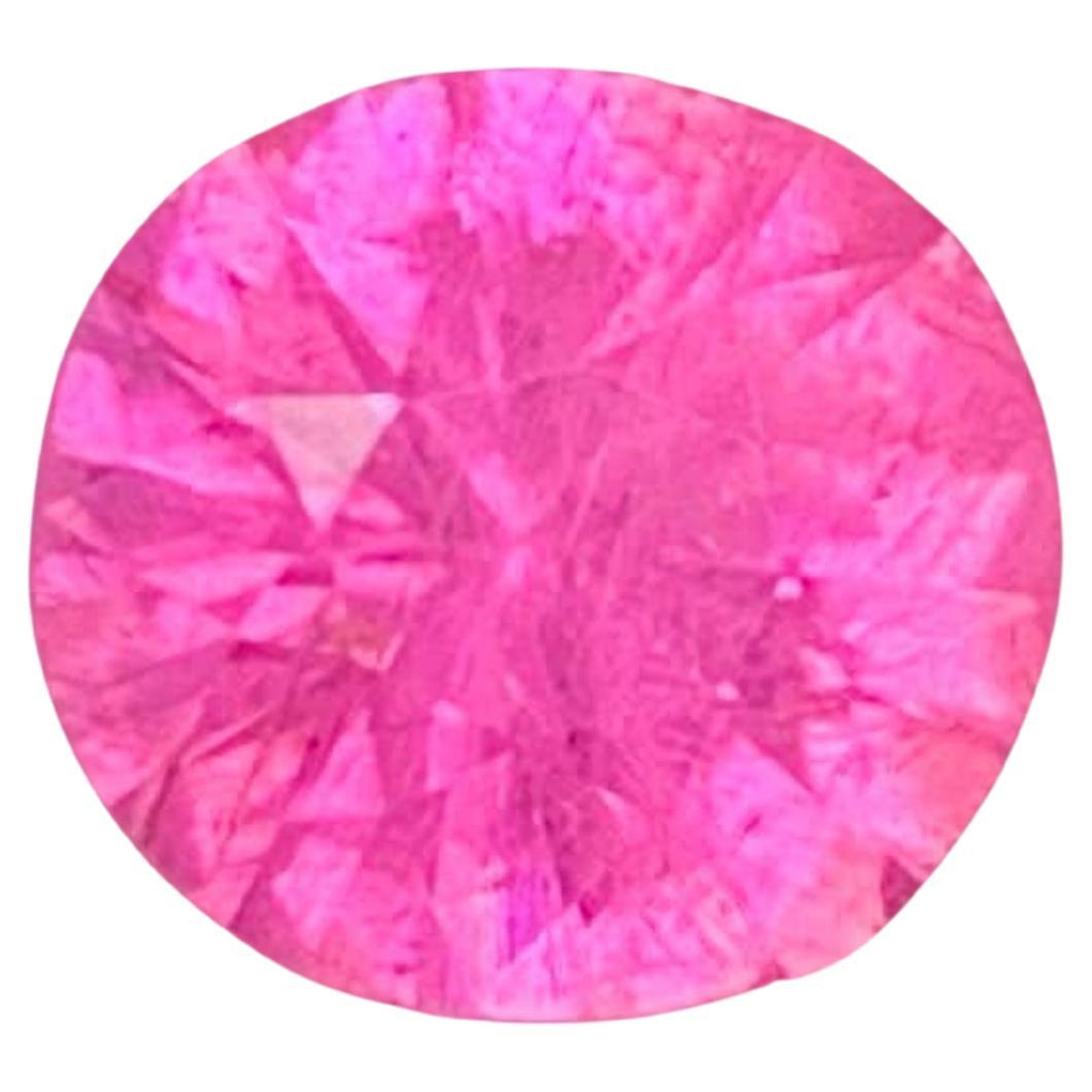 1.30 Carat Natural Loose Hot Pink Tourmaline Round Cut Afghan Gemstone (pierre précieuse afghane)