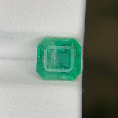 1.30 Carat Natural Loose Neon Green Emerald Cut Emerald Afghan Jewelry Gemstone