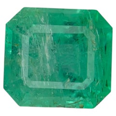 1.30 Carat Natural Loose Neon Green Emerald Cut Emerald Afghan Jewelry Gemstone