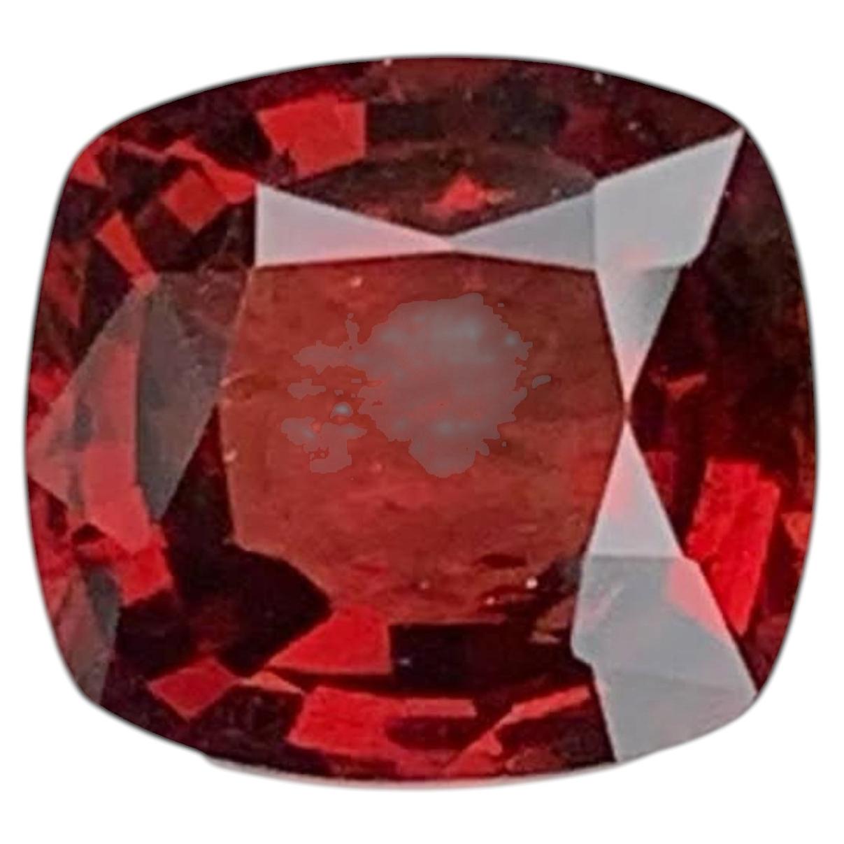 1.30 Carat Natural Loose Red Color Spinel Stone Cushion Cut Burmese Gemstone